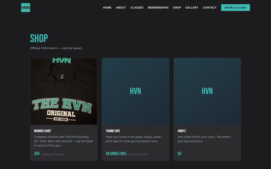 HVN CrossFit — pro shop.