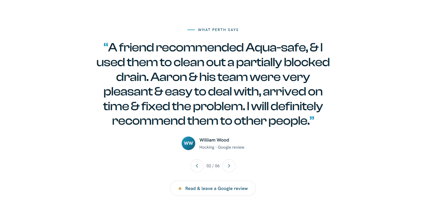 Reviews — the business's real Google reviews, with a direct link to leave one