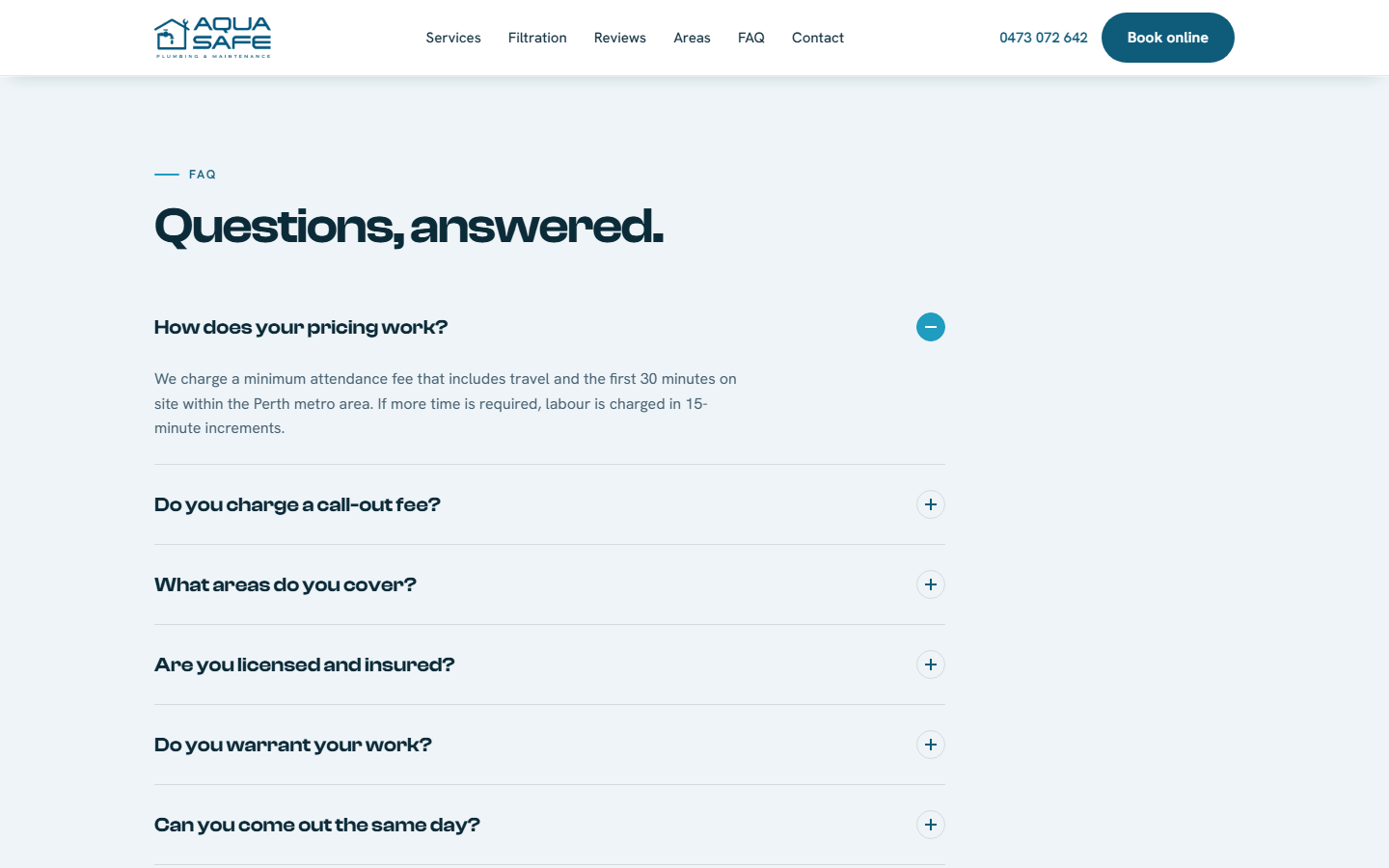 FAQ — the questions people actually ring to ask, answered before they have to