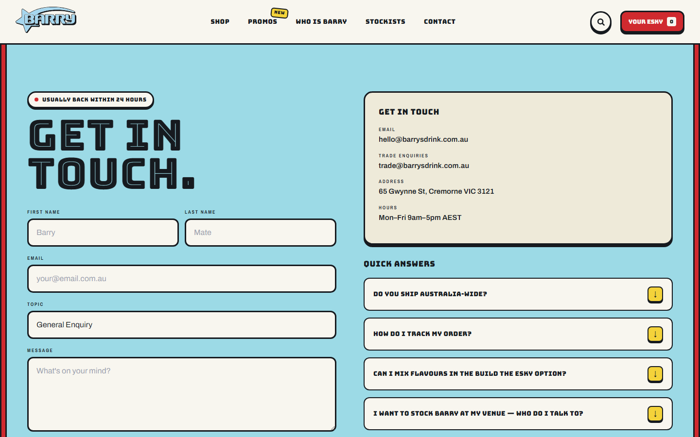 Topic-aware contact form.