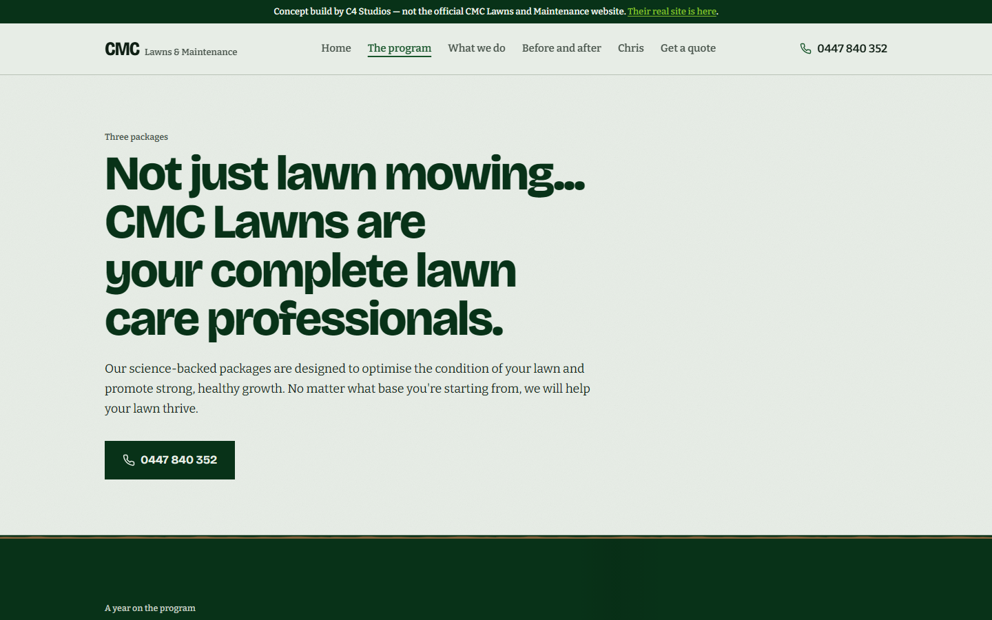 The program. What a maintained lawn actually involves, month by month