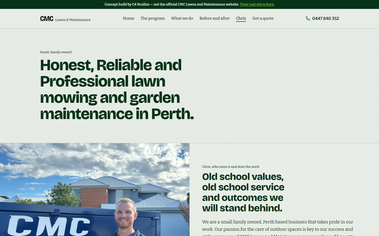 Chris. The operator, rather than a stock photo of a generic tradesperson