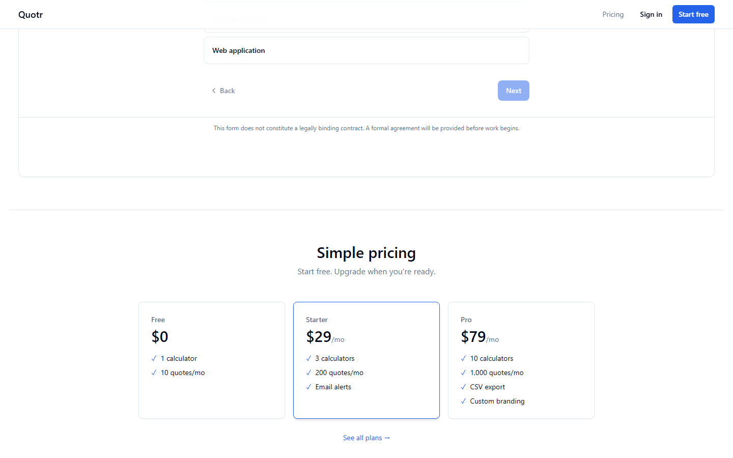 Simple pricing tiers.
