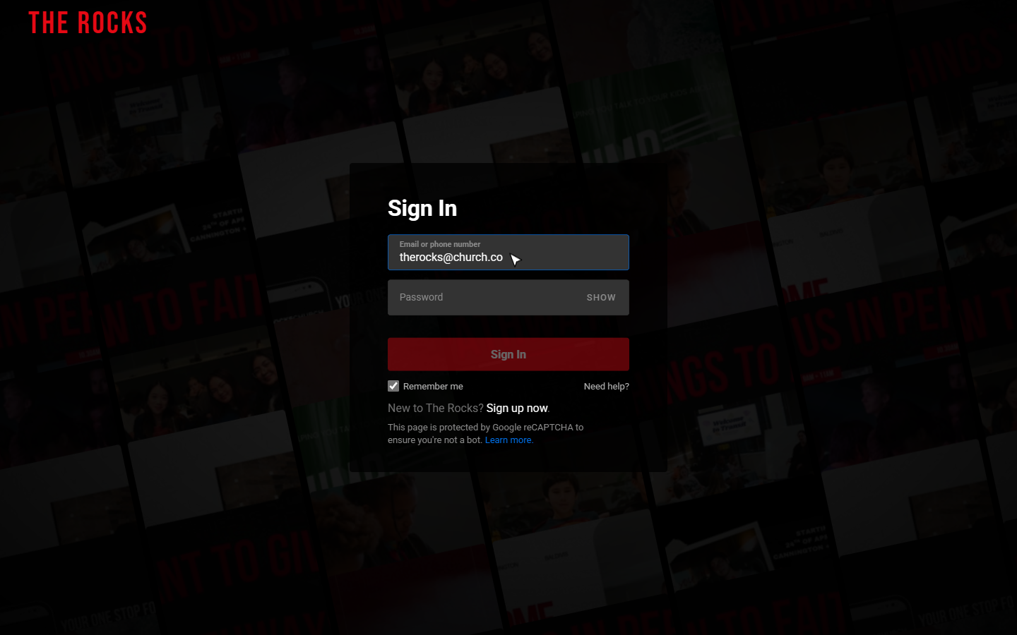 Sign-in — a self-playing, streaming-style sign-in sequence