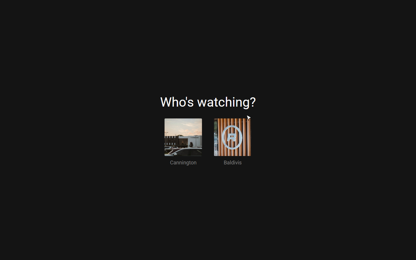 "Who's watching?" — a campus profile picker for Cannington or Baldivis