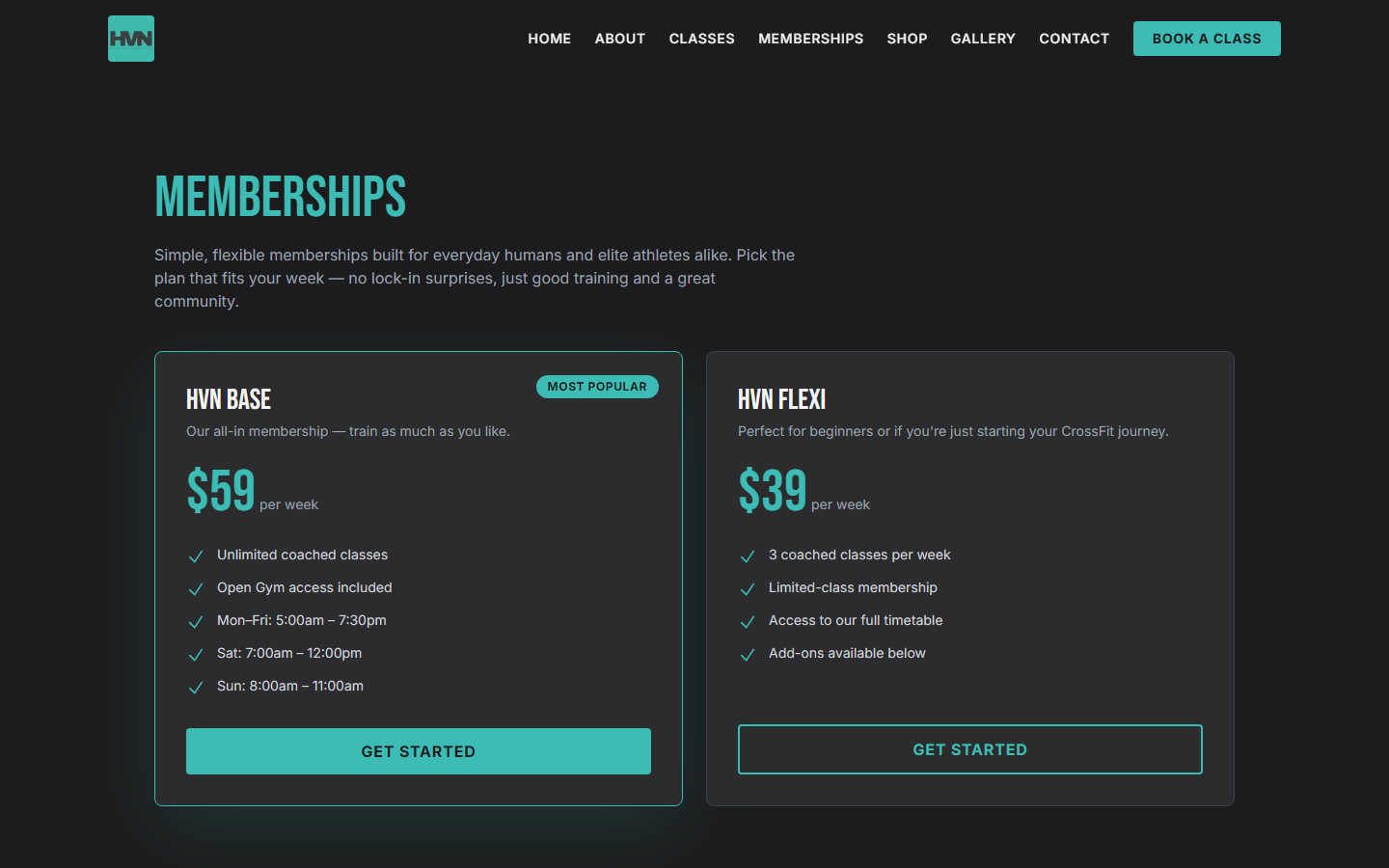 Memberships — pricing tiers and add-ons