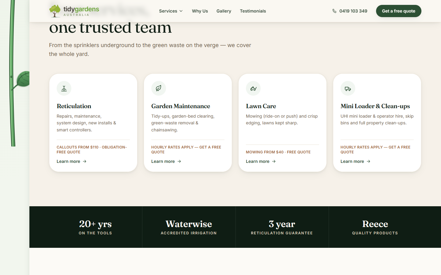 "Four services, one trusted team"