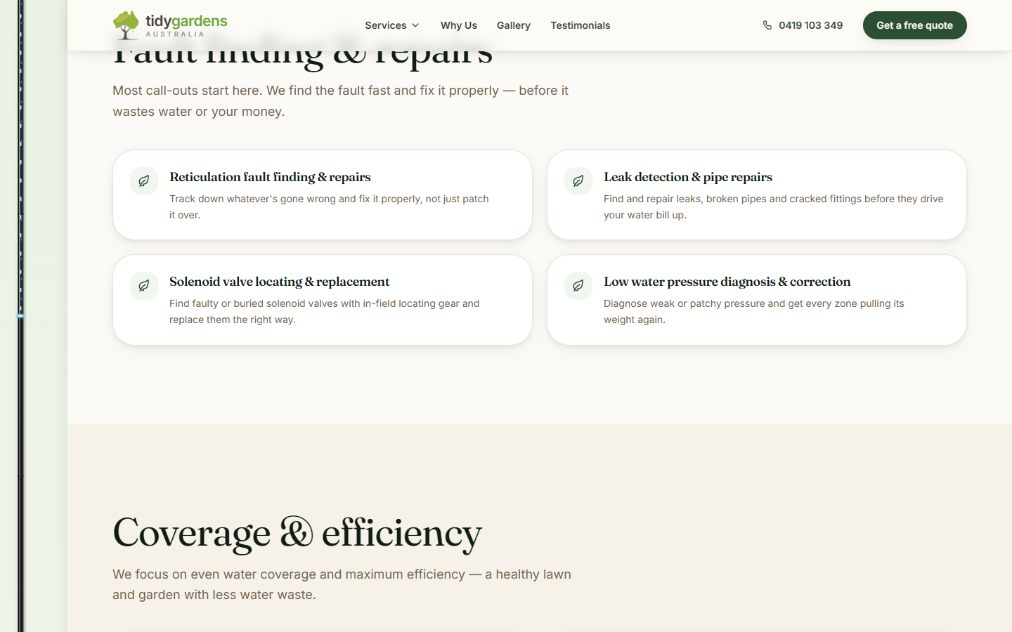 Reticulation — scheduling & before/after